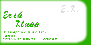 erik klupp business card